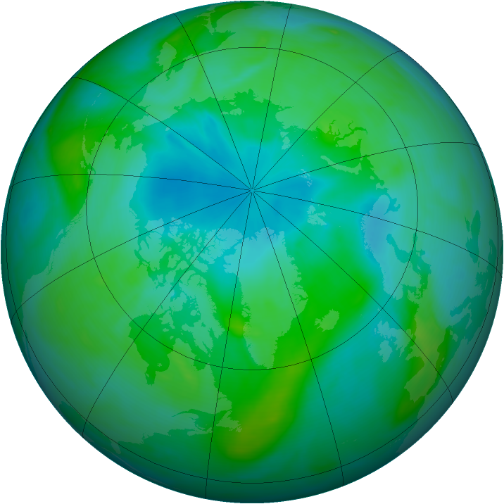 Arctic ozone map for 23 August 2007